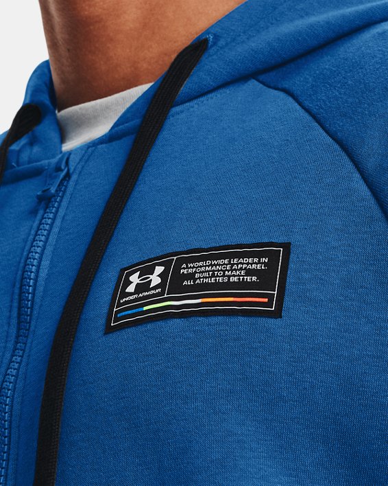 Men's UA Rival Fleece Chroma Full-Zip Hoodie, Blue, pdpMainDesktop image number 3